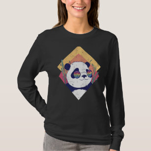 Cooler Panda Retro Panda Bär in Sonnenbrille T-Shirt