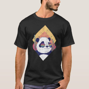 Cooler Panda Retro Panda Bär in Sonnenbrille T-Shirt