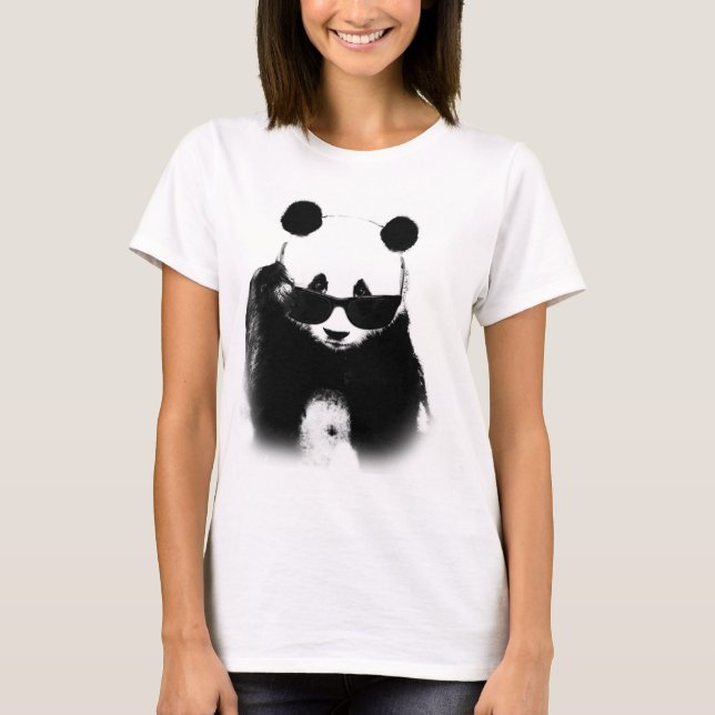 Cooler Panda-T - Shirt mit Sonnenbrille (Vorderseite)