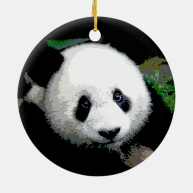 Cooler Panda-Weihnachtsbaum auf zwei Seiten Keramik Ornament (Hinten)