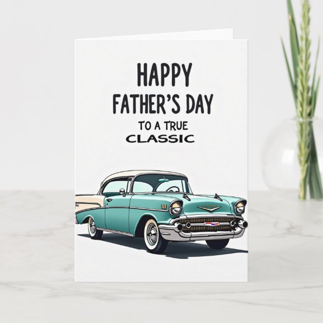 Cooler Papa Auto Illustrationskarte Karte (Vorderseite)