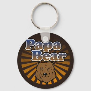 Cooler Papa-Bär, Brown/Blau/GoldVater-Geschenk Schlüsselanhänger