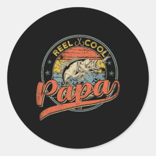 Cooler Papa Fishing Vatertag Runder Aufkleber