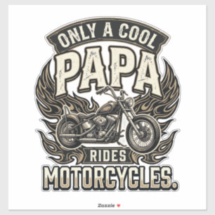 Cooler Papa Motorrad Vintage Biker Aufkleber