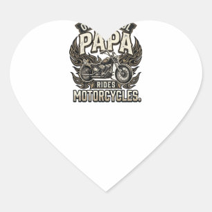 Cooler Papa Motorrad Vintage Biker Herz-Aufkleber