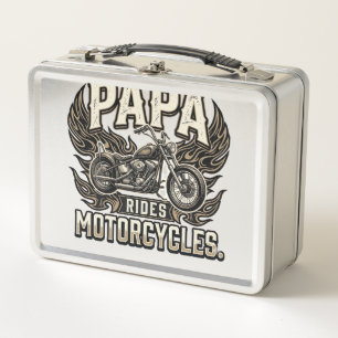 Cooler Papa Motorrad Vintage Biker Metall Brotdose