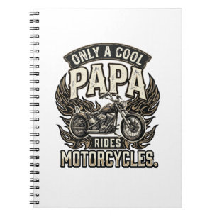 Cooler Papa Motorrad Vintage Biker Notizblock