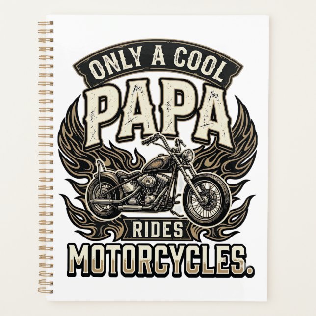 Cooler Papa Motorrad Vintage Biker Planer (Vorderseite)