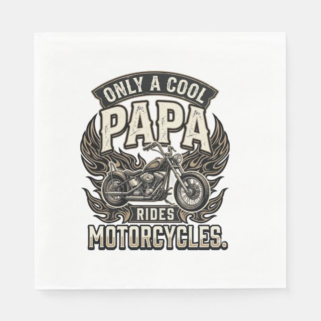 Cooler Papa Motorrad Vintage Biker Serviette (Vorderseite)