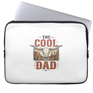 Cooler Papa Western Longhorn Schädel Vintage-Shirt Laptopschutzhülle