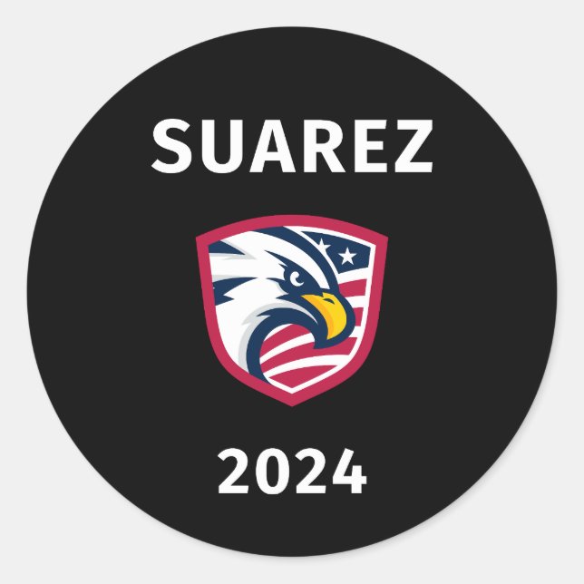 Cooler Patrioter Francis Suarez 2024 Eagle Runder Aufkleber (Vorderseite)