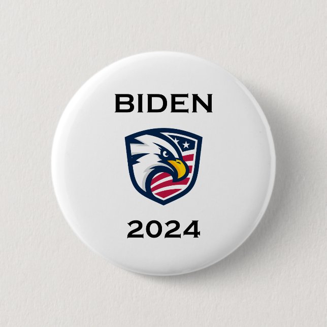 Cooler Patrioter Joe Biden 2024 Election Eagle Button (Vorderseite)