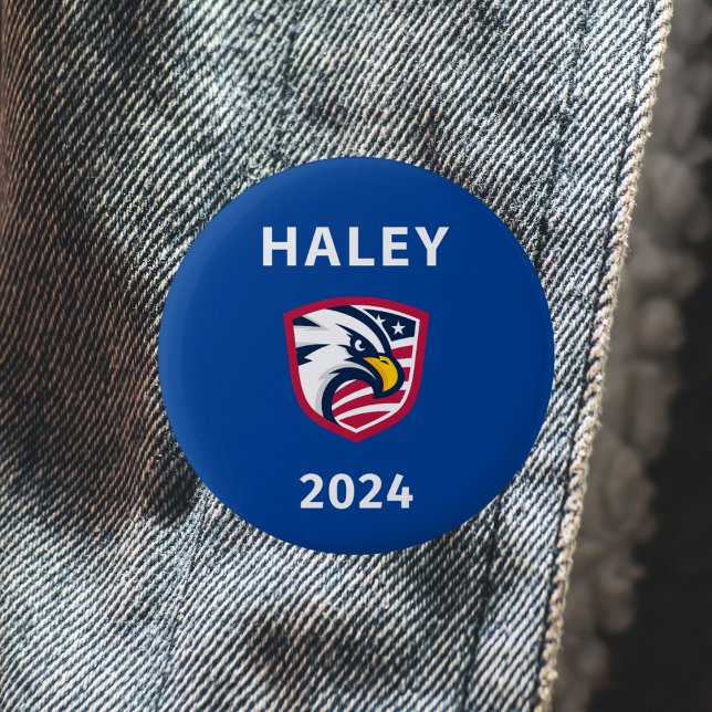 Cooler Patriotiker Nikki Haley 2024 Election Eagle Button (Von Creator hochgeladen)