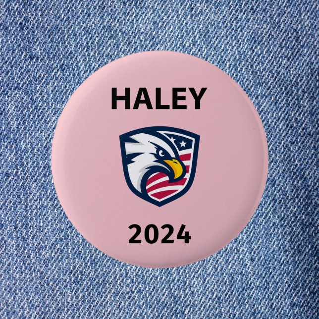 Cooler Patriotiker Nikki Haley 2024 Election Eagle Button (Von Creator hochgeladen)