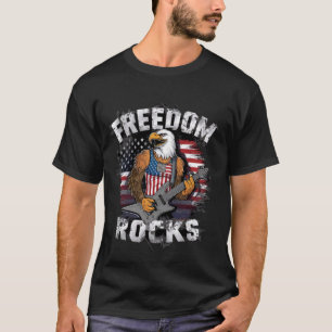 Cooler Patriotischer amerikanischer Adler Gitarre T-Shirt