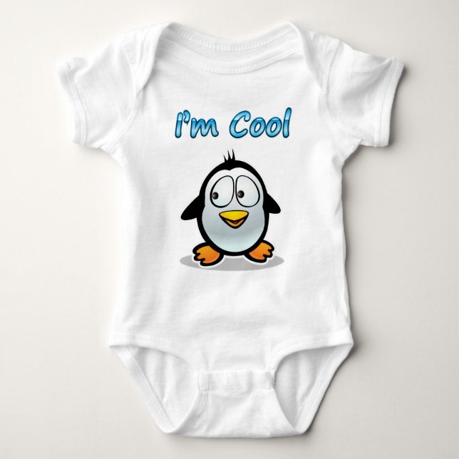 Cooler Penguin Baby Strampler (Vorderseite)