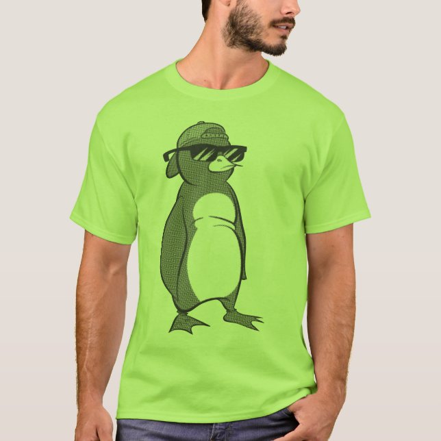 Cooler Penguin-tragende Sonnenbrillen T-Shirt (Vorderseite)