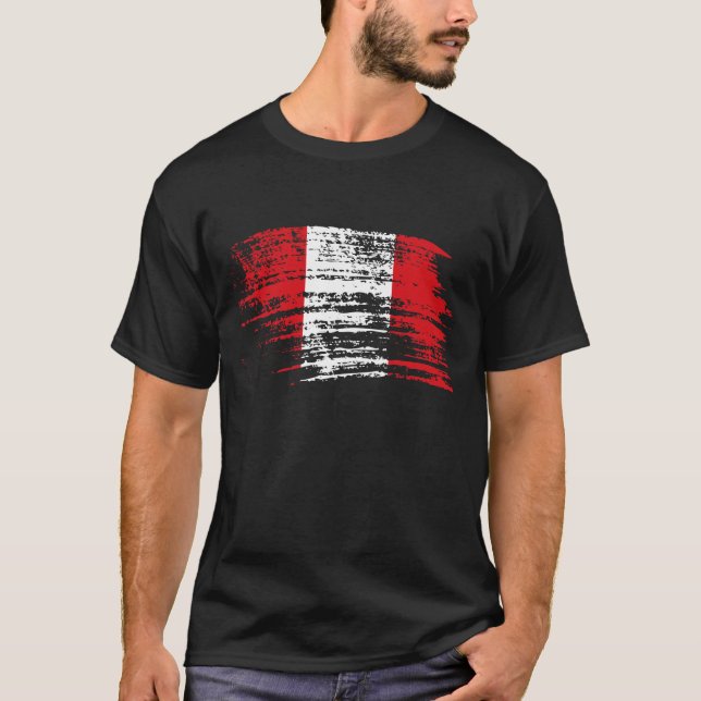 Cooler peruanischer Flaggenentwurf T-Shirt (Vorderseite)