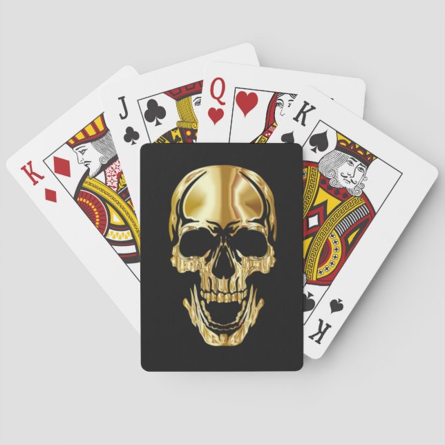 Cooler Phantastischer Great Black Gold Skull     Spielkarten (Rückseite)