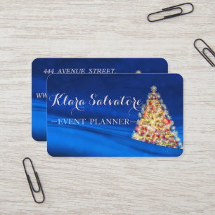 Cooler Phantastischer Weihnachtsblauer Leuchtbaum Visitenkarte