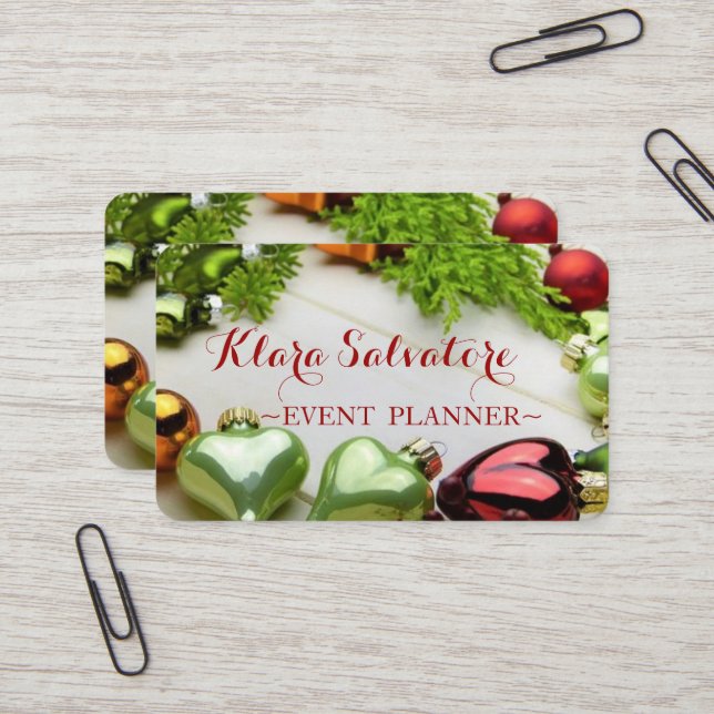 Cooler Phantastischer Weihnachtsschmuck Visitenkarte (Vorderseite/Rückseite Beispiel)