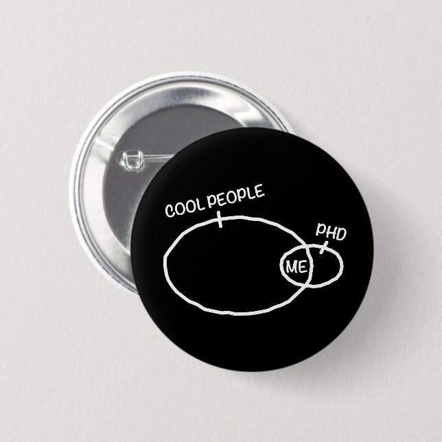 Cooler PhD-Knopf Button (Vorne & Hinten)