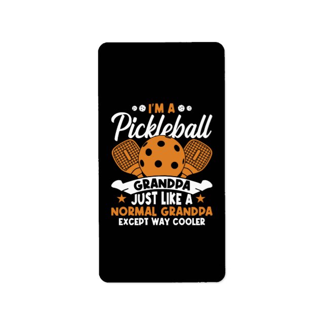 Cooler Pickleball-Großpapper Adressaufkleber (Vorne)