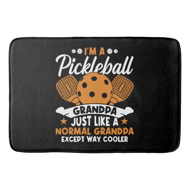 Cooler Pickleball-Großpapper Badematte (Vorderseite)