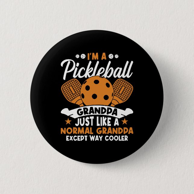 Cooler Pickleball-Großpapper Button (Vorderseite)