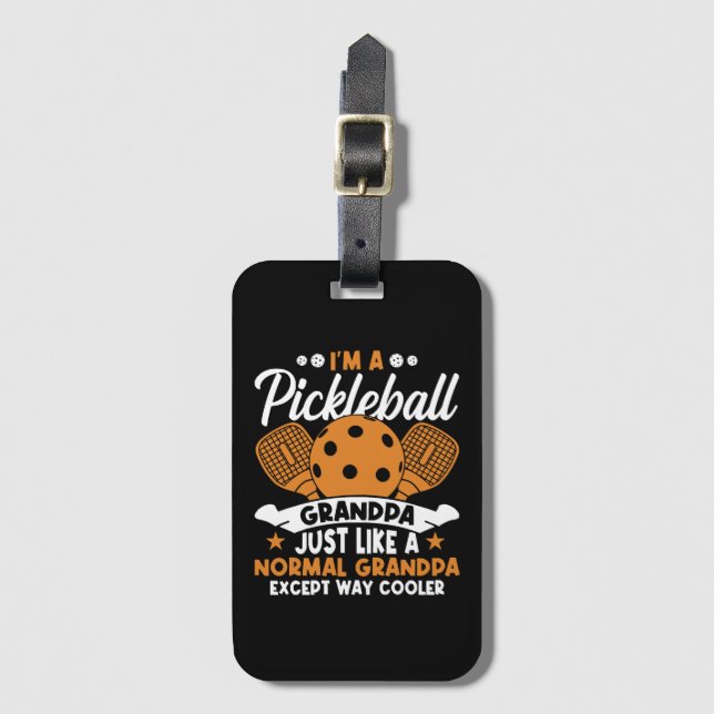 Cooler Pickleball-Großpapper Gepäckanhänger (Vorderseite Vertikal)