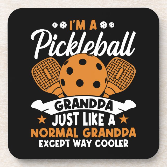Cooler Pickleball-Großpapper Getränkeuntersetzer (Vorderseite)