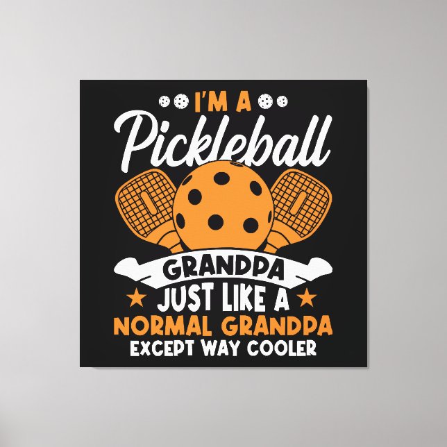 Cooler Pickleball-Großpapper Leinwanddruck (Vorderseite)