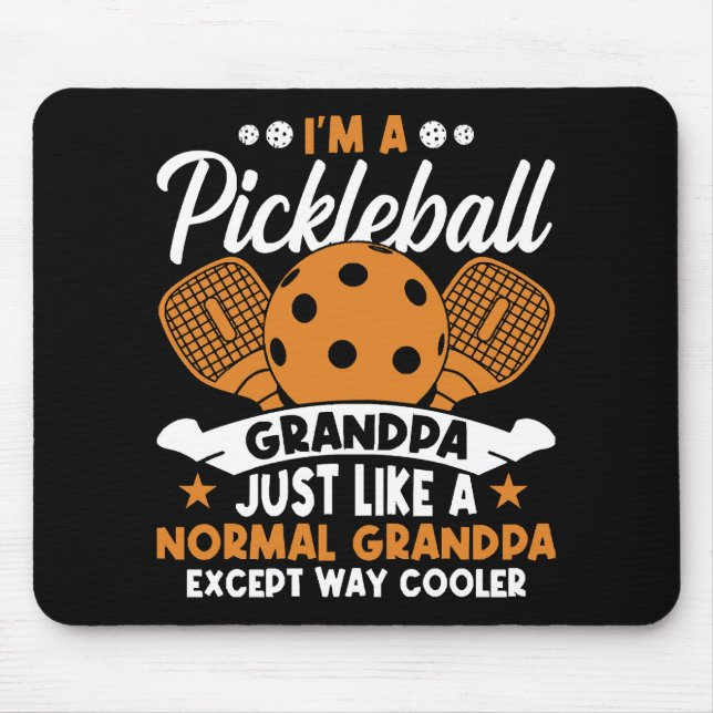 Cooler Pickleball-Großpapper Mousepad (Vorne)