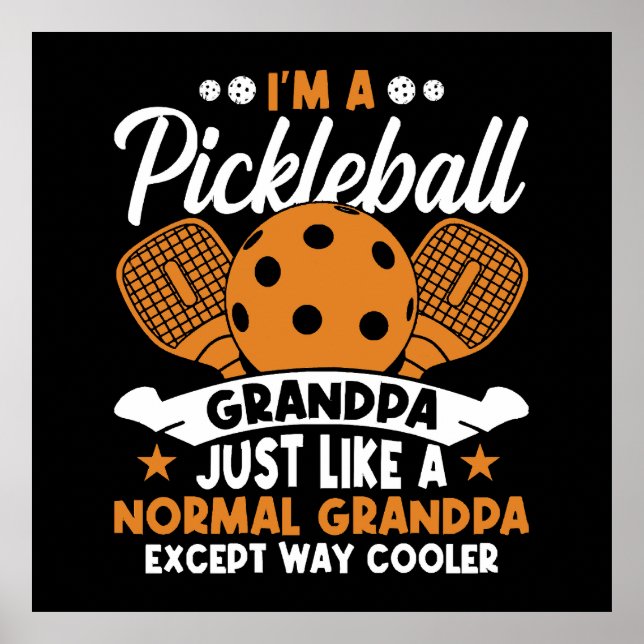 Cooler Pickleball-Großpapper Poster (Vorne)