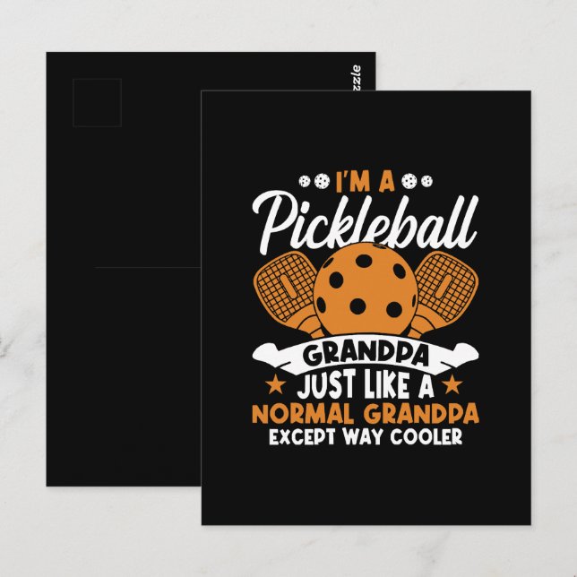 Cooler Pickleball-Großpapper Postkarte (Vorne/Hinten)
