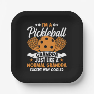 Cooler Pickleball-Opa-Spieler Pappteller