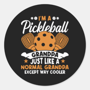 Cooler Pickleball-Opa-Spieler Runder Aufkleber