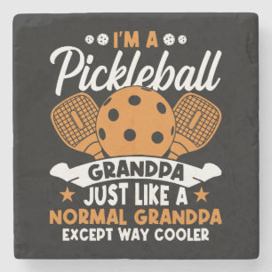 Cooler Pickleball-Opa-Spieler Steinuntersetzer