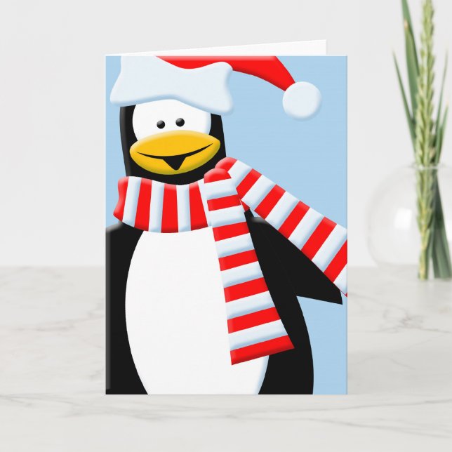 Cooler Pinguin Feiertagskarte (Vorderseite)