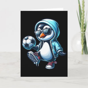 Cooler Pinguin-Fußballspieler Mit Sonnenbrille  Karte