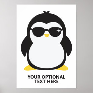Cooler Pinguin mit benutzerdefiniertem Text Poster