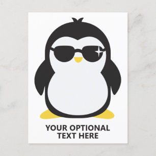 Cooler Pinguin mit benutzerdefiniertem Text Postkarte