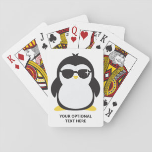 Cooler Pinguin mit benutzerdefiniertem Text Spielkarten