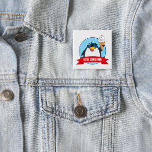 Cooler Pinguin mit Eiscreme Button