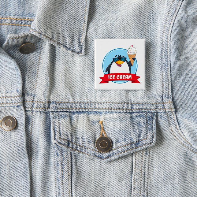 Cooler Pinguin mit Eiscreme Button (Von Creator hochgeladen)