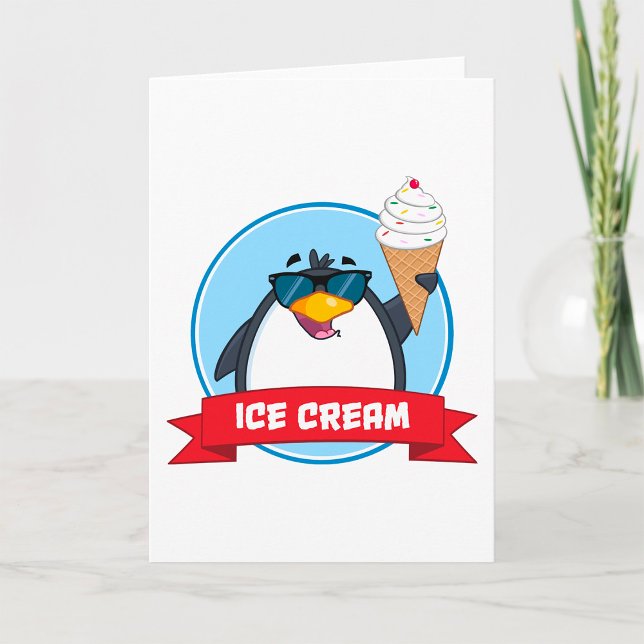 Cooler Pinguin mit Eiscreme Karte (Von Creator hochgeladen)