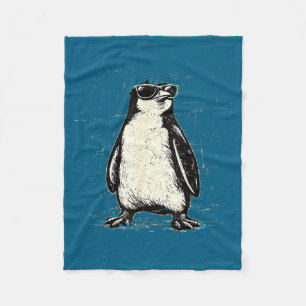 Cooler Pinguin mit Sonnenbrille Vintage-Tier Fleecedecke
