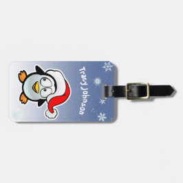 Cooler Pinguin mit Weihnachtsmannmütze Gepäckanhänger