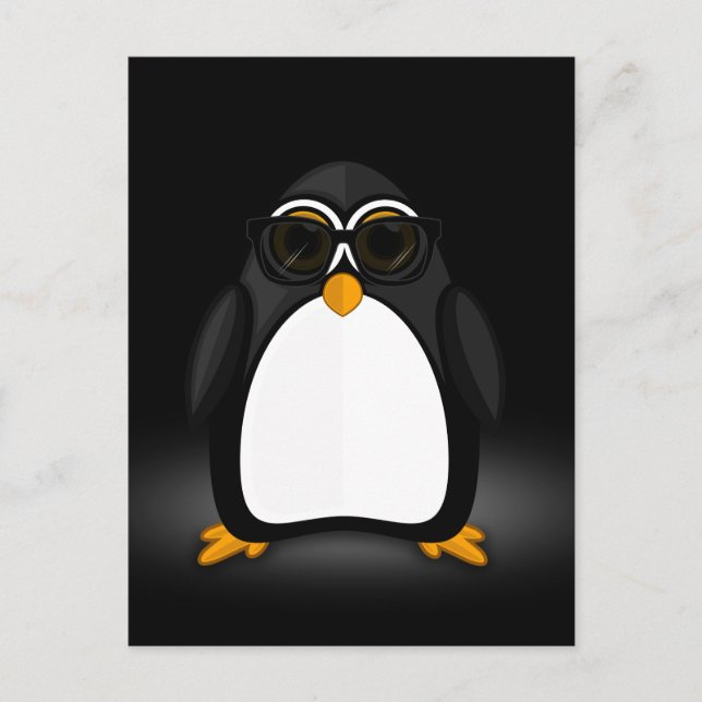 Cooler Pinguin Postkarte (Vorderseite)