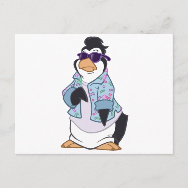 Cooler Pinguin Postkarte (Vorderseite)